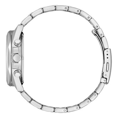 نمای جانبی ساعت سیتیزن CA4590-81L با بدنه استیل نقرهای