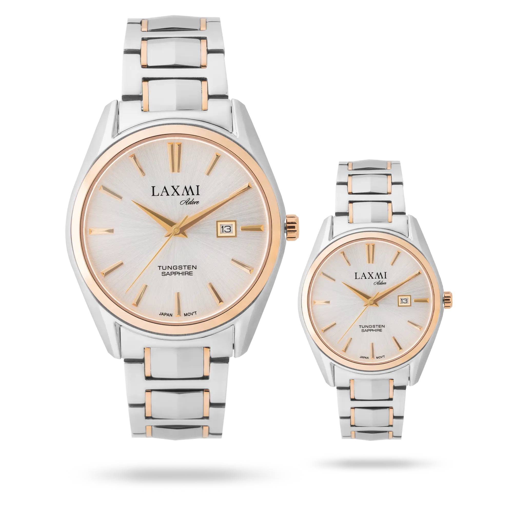 ست ساعت مچی عقربه ای زنانه و مردانه لاکسمی مدل1 - 8560L - 85601G