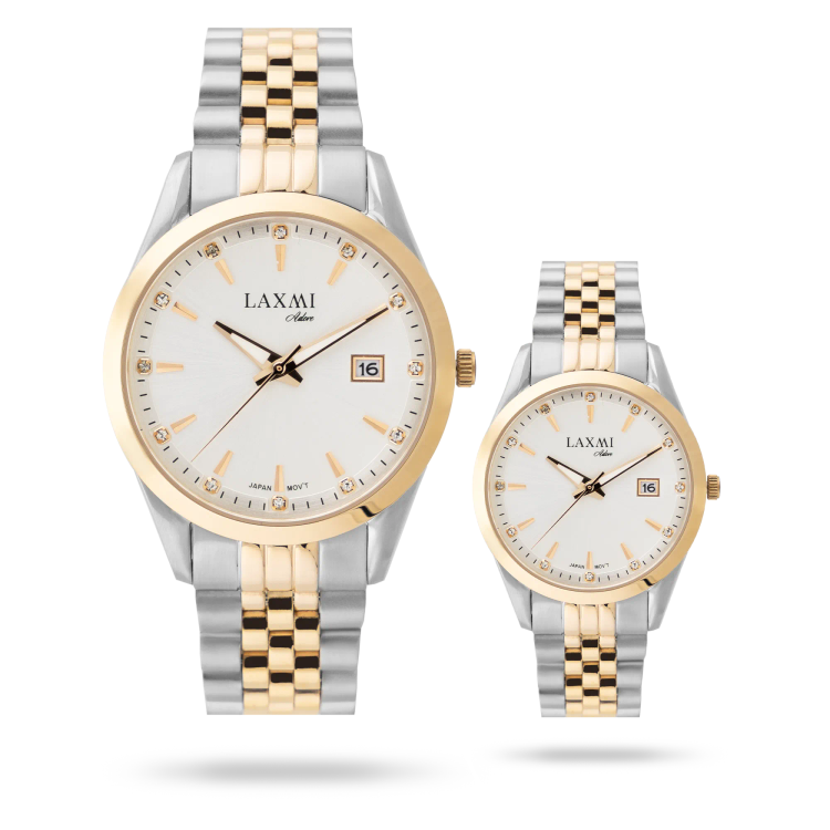 ست ساعت مچی عقربه ای زنانه و مردانه لاکسمی مدل Laxmi 8542-5