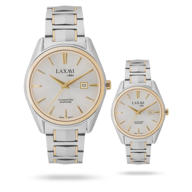 ست ساعت مچی عقربه ای زنانه و مردانه لاکسمی مدل2 - 8560L - 85601G