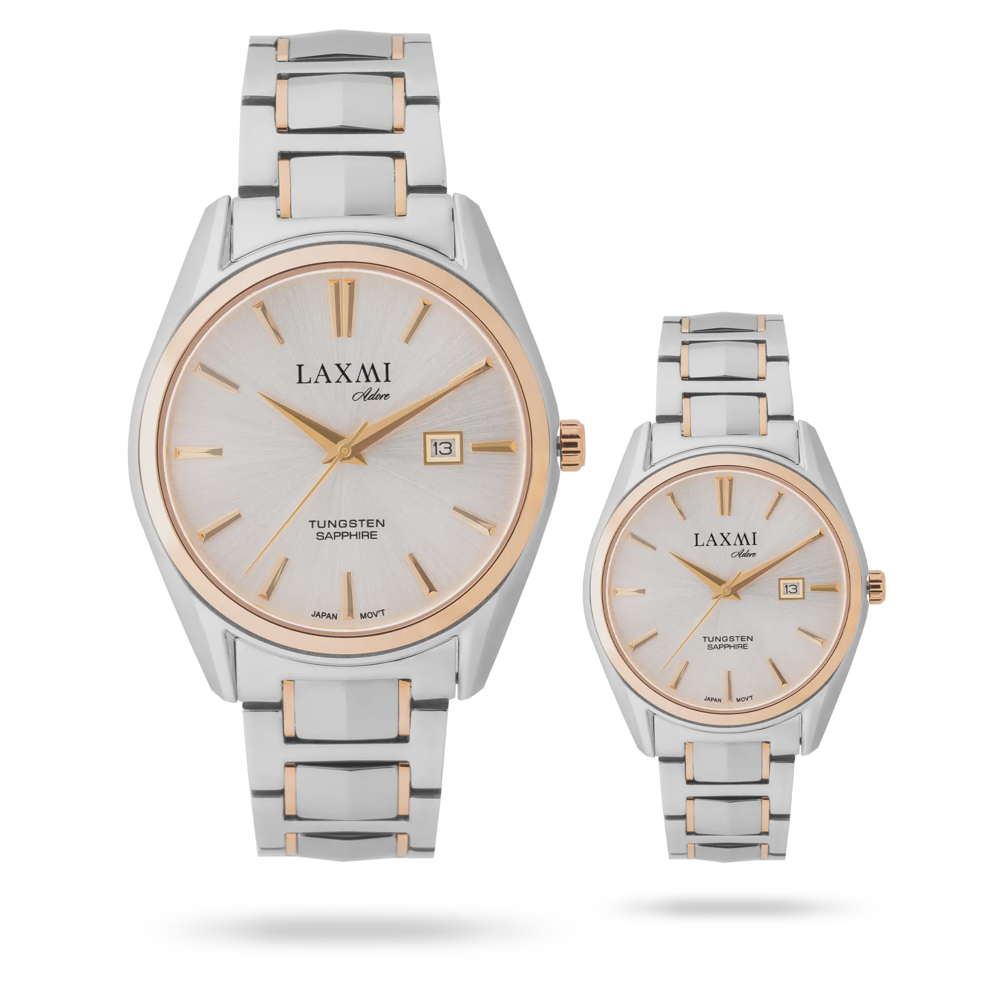 ست ساعت مچی عقربه ای زنانه و مردانه لاکسمی مدل1 - 8560L - 85601G